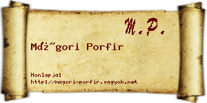 Mágori Porfir névjegykártya